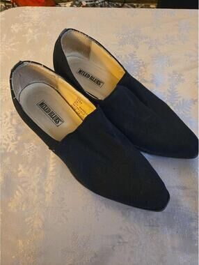 Vintage Mixed Blues Black Pointed Toe Loafers Size 7M